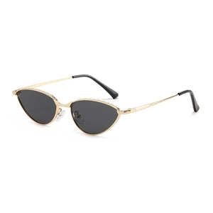 Lunettes De Soleil Œil De Chat Monture Métallique Tendance Protection UV400 Style Rétro INS Pour Femmes Hommes