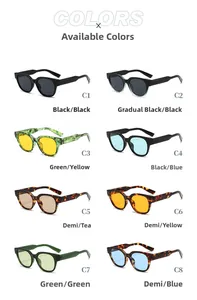 Multiple vintage polygon sunglasses displayed in eight distinct frame and lens colors