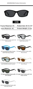 Detailed size specifications and material parameters for square vintage sunglasses