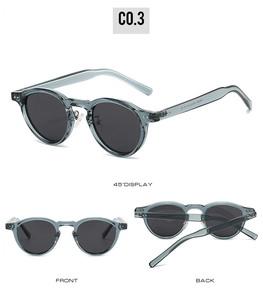 Detailed multi-angle views of TR90 polarized sunglasses with retro grey frames