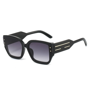 Fashion Oversized Square Sunglasses UV400 Protection Retro PC Frame With Metal Stripe Decoration For Women Men