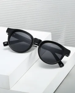 Detail view of black full-rim frame with polished finish and YX62349 model engraving