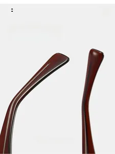 Detail of tortoise shell acetate temples with internal metal core for sunglasses