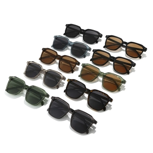 Polarized TR90 square sunglasses set with various frame colors and metal rivets decoration