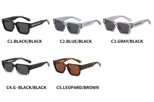 Collection détaillée de lunettes de soleil polarisées carrées en cinq couleurs et textures