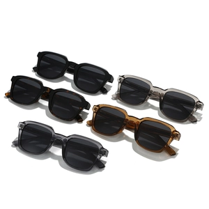 Classic square frame sunglasses in five assorted colors on a clean white background