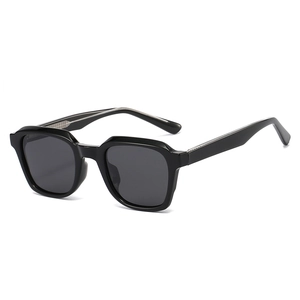 Premium black square sunglasses with dark grey lenses and UV protection for 2025 fashion