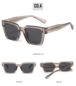 Detail of square polarized sunglasses with textured temples in model C0.4 brown frame