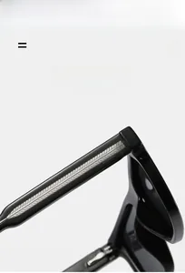 Detail of premium sunglasses arm showing ultralight flexible metal core with grid pattern