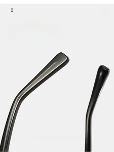 Detail of curved acetate temples on black square sunglasses for comfortable anti-slip wear