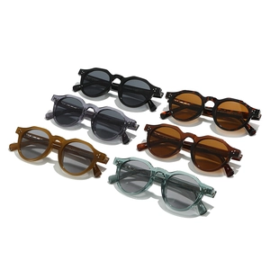 Classic retro round frame sunglasses collection with UV protection in six various colors