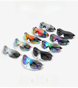 Detailed grid of multiple colorful cycling sunglasses with various polarized lens tints