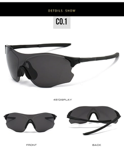 Detail of streamlined outdoor cycling sunglasses featuring matte anti-slip temple tips