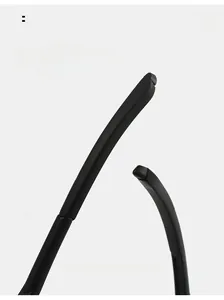 Detail of ergonomic curved matte black temples on outdoor cycling sunglasses
