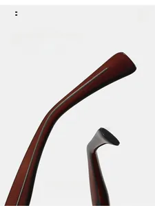 Macro detail of curved ergonomic tortoiseshell temples with reinforced metal core
