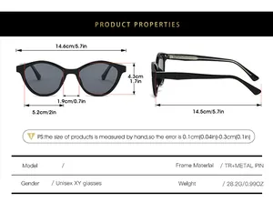 Tableau des tailles pour lunettes de soleil œil-de-chat avec monture TR et métal