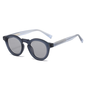 Retro Round Sunglasses TR90 Metal Frame UV400 Protection Rivet Detail Vintage Stylish Unisex Eyewear