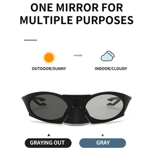 Lunettes de soleil sport polarisées photochromiques avec monture mate et verres gris