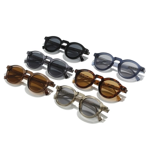 Classic vintage round frame sunglasses collection in six assorted colors for men and women