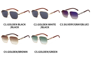 Détail de lunettes aviateur à double pont déclinées en cinq coloris de montures et verres