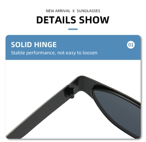 Detail show of solid hinge on cat eye sunglasses with stable performance and matte finish