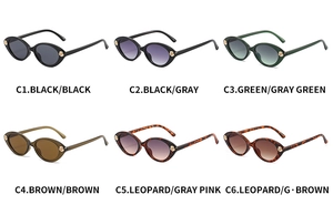 Detailed grid of vintage oval kids sunglasses featuring golden rose hinge accents