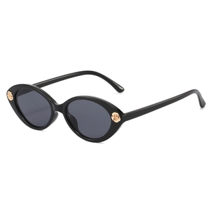 Kids Sunglasses Retro Cat Eye Oval Frame UV400 Protection PC Material Gold Rose Flower Decor For Girls Toddlers