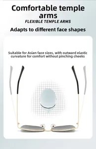 Detail view of gold sunglasses with flexible temple arms for adaptive face fitting