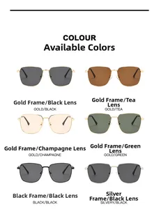 Detailed grid showing six color variants of vintage square metal frame sunglasses