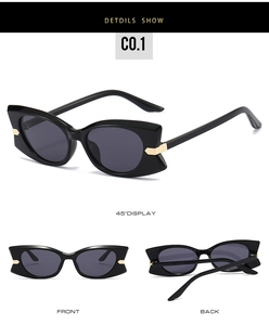 Vues multiples de lunettes papillon avec charnière en métal fléché doré