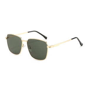Retro Square Sunglasses Metal Frame UV Protection Driving Outdoor Fashion Large Trendy For Men Women