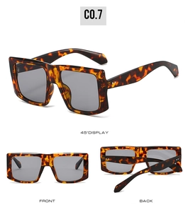 Detailed views of tortoise shell square sunglasses with grey lenses and y2k aesthetic