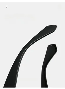 Close-up of curved glossy black temples on Y2K oversized sunglasses for comfort