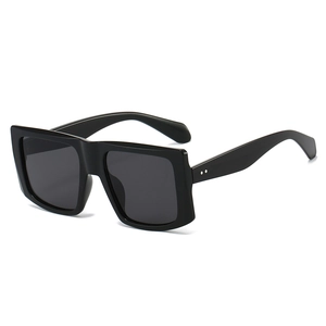 Chic Y2K square oversized sunglasses with thick black frame and dark lenses for women