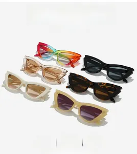 Detailed collection of cat eye sunglasses in various candy colors and trendy patterns