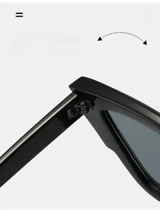 Detail of durable reinforced metal hinge on black cat eye sunglasses for daily use