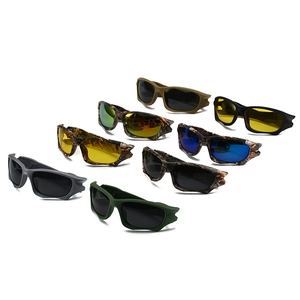 Tactical sport sunglasses collection in various camouflage frames and colored lenses