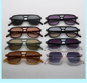 Multi-color retro pilot sunglasses collection in black, tortoiseshell, and tinted frames