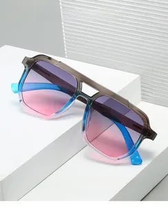 Detail shot of gradient frame aviator sunglasses with model M6270 engraving on temple