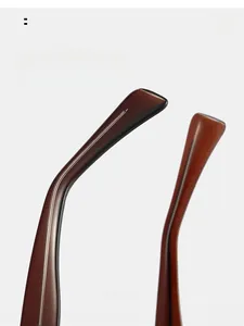 Close-up of curved tortoiseshell temple tips with internal metal core for comfort