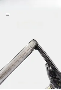 Detailed macro view of gray translucent frame with durable metal hinge and anti-slip temples