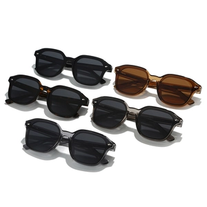 Retro rectangular polarized sunglasses set in black, tortoise, and amber finishes