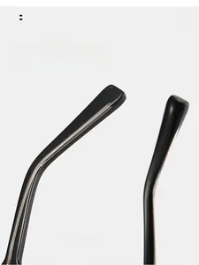 Detail des schwarzen Sonnenbrillenbügels mit verstärktem Metallkern und ergonomischem Design