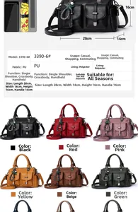 Dimensions détaillées et choix de couleurs pour ce grand sac à main en cuir souple
