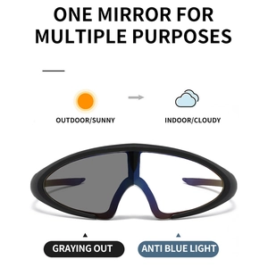 Outdoor cycling photochromic sunglasses with anti-blue light and UV protection lenses