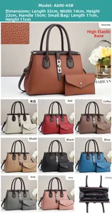 Détails du sac à main en cuir texturé litchi en neuf couleurs avec ses dimensions