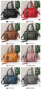 Multiple color options for the large capacity fashion soft leather handbag for women