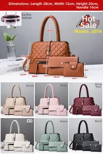 Detail view of the elegant diamond lattice texture and sizing of the 3-piece bag set