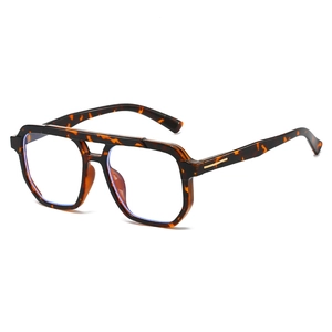 Retro tortoiseshell double bridge aviator sunglasses with gold metal accents