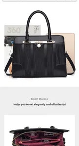 Detailansicht der Innenaufteilung mit rotem Futter und Taschen dieser Handtasche